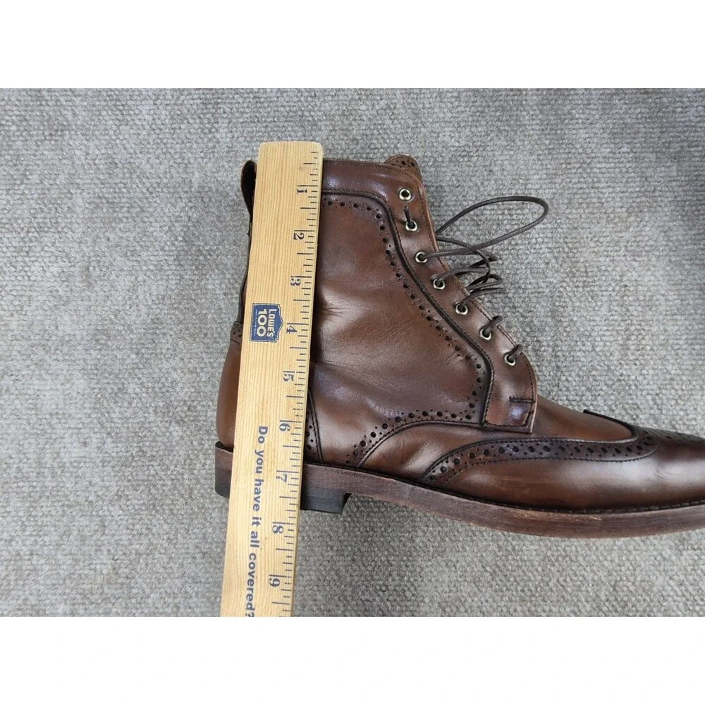 Allen Edmonds Dalton Boots Men Sz 9.5D Brown Wingtip Handmade in USA Shoe Tree